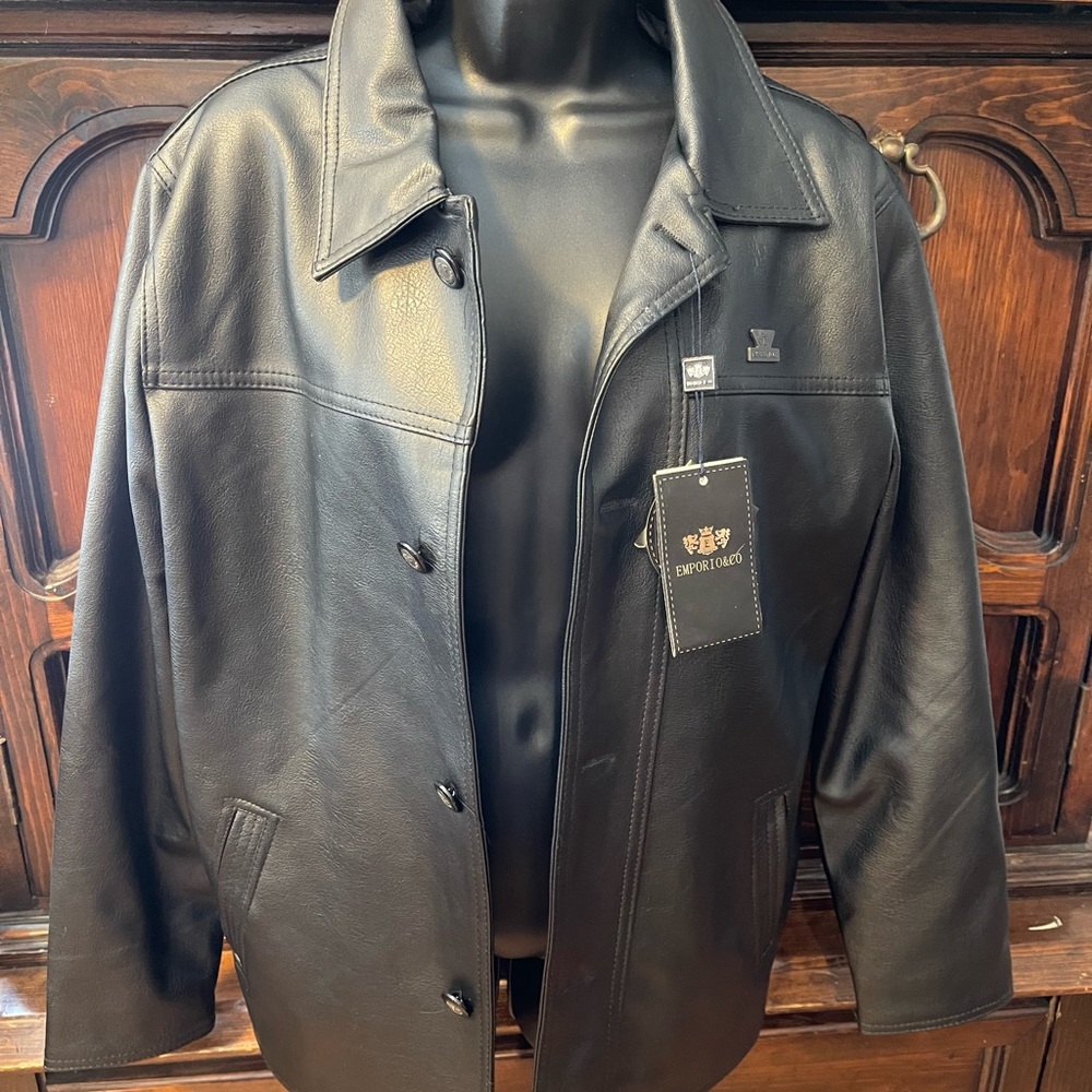 TWO DAYS SALE 👔👔👔 $89 Emporio & Co leather jacket. Brand New. Very elegant. - Picture 1 of 13